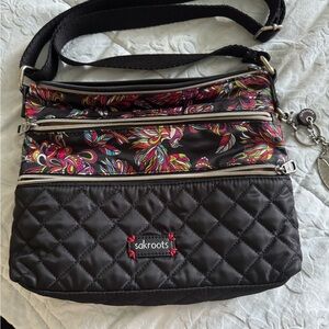 Sakroots Quilted Black Crossbody Bag with Multicolor Design